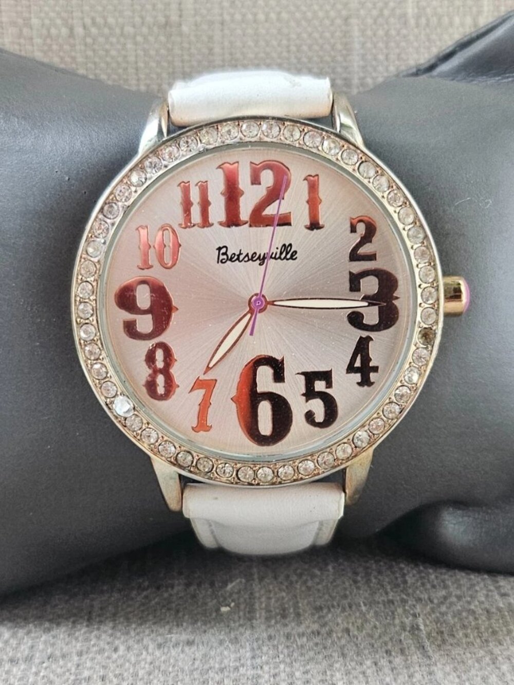 Betseyville by Betsey Jhonson Women Wristwatch Gold Tone case Crystals Accent - Picture 3 of 11